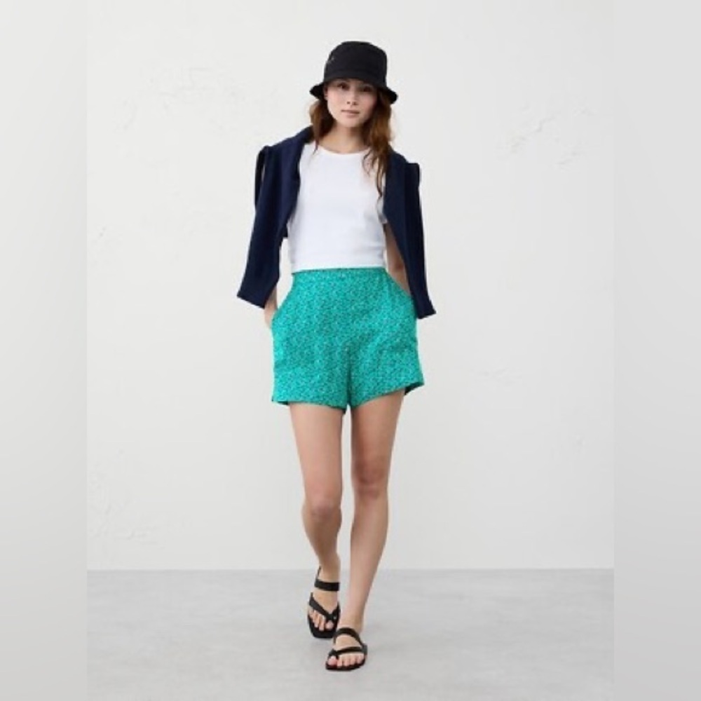 Banana Republic Teal Floral High-Waist Women’s Shorts S